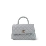 24P Grey Caviar Quilted Small Coco Handle LGHW