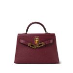 Mini Kelly Sellier Rouge H Chèvre Mysore Gold Plated Y Stamp - Image 15