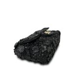 Black Lambskin Floral Satin Mini Rectangular Bag Light Gold Hardware - Image 7