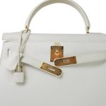 Kelly Sellier 28 White Veau Graine Gold Plated V Circle Stamp - Image 10