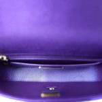 24c Shiny Purple Calfskin Quilted Flap Bag & Star Coin Purse - Image 14