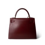 Kelly 28 Rouge Box Calfskin Gold Plated V Stamp - Image 5