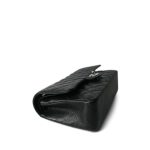 Black Caviar Quilted Medium Classic Flap Silver Hardware - Image 5