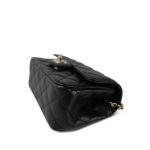 Black Lambskin Quilted Mini Crystal Top Handle LGHW - Image 5