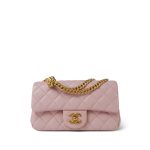 Light Pink Lambskin Quilted Sweet Camelia Single Flap Aged Gold Hardware