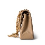 Vintage Light Beige Lambskin Quilted Classic Flap Small Gold Hardware - Image 5