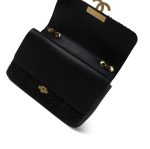 Black Python Quilted CC Chic Flap Bag Aged Gold Hardware - Image 14