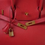 Birkin 40 Rouge Vif Ardennes Gold Plated [C] Stamp - Image 17