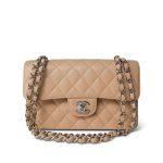 Beige Clair Caviar Quilted Classic Flap Small Silver Hardware - Image 2