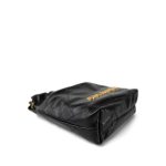 23S Shiny Black Calfskin Quilted Mini 22 Pearl Strap Bag Aged Gold Hardware - Image 8