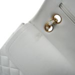 Vintage White Lambskin Quilted Classic Flap Medium GHW - Image 12