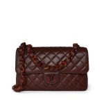 Vintage Brown Lambskin Quilted Single Flap Medium Tortoiseshell Hardware - Image 2