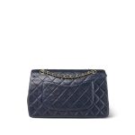Navy Lambskin Quilted Medium Classic Flap Gold Hardware - Image 5