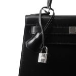 SOLD Kelly Sellier 28 Black Box Calfskin Palladium Plated [G] Stamp - Image 4