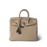 Birkin 25 Trench Togo / Rose Texas Palladium Plated U Stamp - Image 14