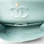 20c Tiffany Blue Caviar Quilted Classic Flap Small Light Gold Hardware - Image 10
