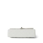 22K White Caviar Quilted Classic Flap Medium Light Gold Hardware - Image 5