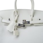 Birkin 25 White Epsom Palladium Plated [N] Stamp - Image 4