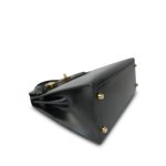 Kelly 28 Sellier Black Box Calfskin Gold Plated Y Circle Stamp - Image 17