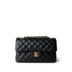 Black Lambskin Quilted Classic Flap Small Light Gold Hardware - Image 2