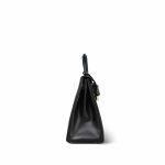 Kelly 28 Black Box Calfskin Retourne Gold Plated D Square Stamp - Image 15