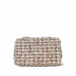 19C White/Orange/Gold Tweed Quilted Mini Rectangular Flap LGHW - Image 3