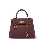 Kelly 25 Retourne Rouge H Togo Gold Plated Y Stamp