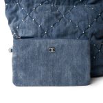 24S Washed Denim Quilted 22 Hobo Bag Small - Image 11