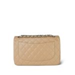 Beige Clair Caviar Quilted Jumbo Classic Flap Silver Hardware - Image 4