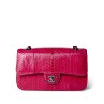 Dark Pink Python Medium Classic Double Flap - Image 3