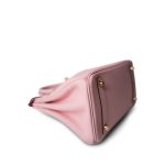 Birkin 25 Rose Sakura Swift Gold Plated X Stamp - Image 9