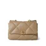 21S Beige Lambskin Quilted 19 Flap Small Mixed Hardware - Image 2