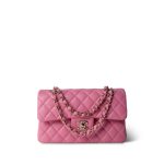 21P Pink Caviar Quilted Small Classic Flap Light Gold Hardware - Image 10