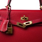 Kelly Sellier 25 Rouge Casaque Epsom Gold Plated X Stamp - Image 9