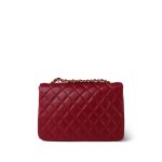 Red Lambskin Quilted Half Moon Flap Small GHW - Image 5
