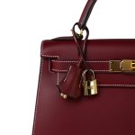 Kelly 28 Rouge H Chamonix White Stitching Gold Plated E Square Stamp - Image 4