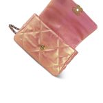 Pink Iridescent Calfskin Quilted 19 Flap Small Mixed Hardware - Image 14