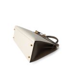 Kelly Sellier 28 Bi-Color Horseshoe (HSS) Craie/Etoupe Epsom Gold Plated A Stamp - Image 12