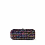 24S Multicolor Sequin Tweed Quilted Rectangular Mini Flap Light Gold Hardware - Image 4
