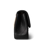 Sweet Camelia Single Flap Black Lambskin Quilted Aged GHW - Image 2