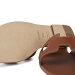 Hermès Box Calfskin Oran Sandals Gold Size 37.5 - Image 7