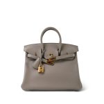 Birkin 25 Gris Asphalte Taurillon Novillo Gold Plated Y Stamp - Image 2
