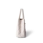 24P Shiny Aged Calfskin Quilted Nano Kelly Shopper White Antique Gold Hardware - Image 4