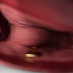 Burgundy Caviar Quilted Chain Medallion Flap Mini Antique Gold Hardware - Image 12