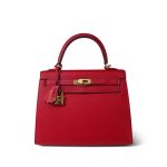 Kelly Sellier 25 Rouge Casaque Epsom Gold Plated X Stamp - Image 7