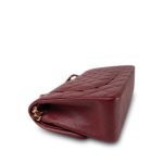 18C Dark Red Glittery Caviar Quilted Jumbo Classic Flap Aged Gold Hardware - Image 7