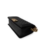 Black Calfskin Quilted Old Medium Boy Bag Aged Gold Hardware - Image 5