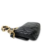 Black Lambskin Quilted Funky Town Flap Small Aged Gold Hardware - Image 11