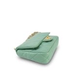 23P Light Green Lambskin Quilted Funkytown Flap Bag Antique Gold Hardware - Image 15