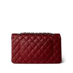 17B Red/Raspberry Caviar Quilted Medium Classic Flap Silver Hardware - Image 3